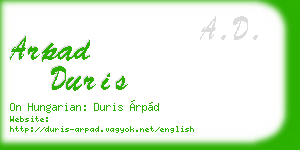arpad duris business card